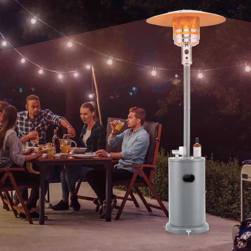 50000 BTU Propane Patio Heater with Round Table Design Adjustable Temperature Control Knob - 32" x 87"