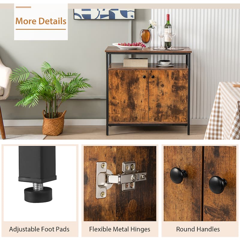 Costway Industrial 2-Door Buffet Sideboard Kitchen Cupboard Storage - See Details