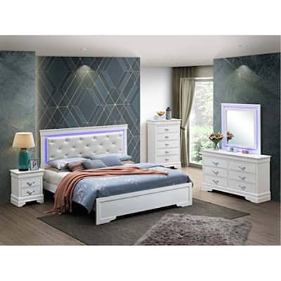 Silver Champagne Queen Bed with Sophisticated Transitional Style, Spacious Frame and Neutral Finish for Modern Bedrooms