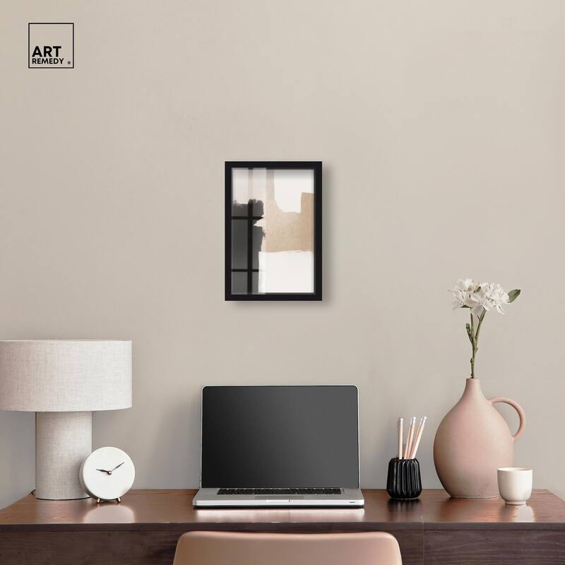 Beige and Black I Shadowbox by Art Remedy
