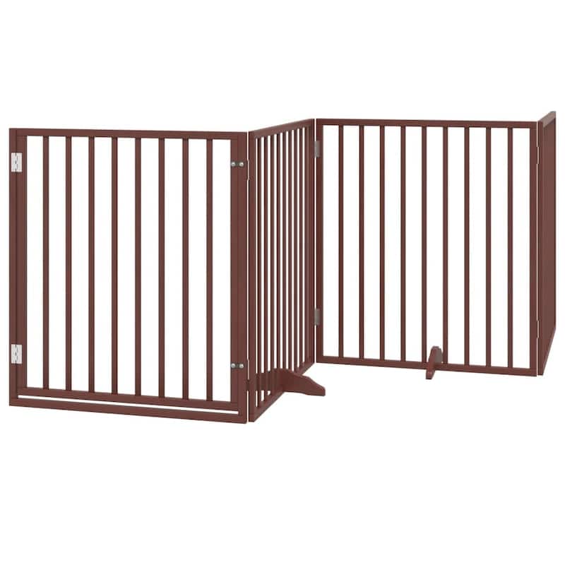 vidaXL Dog Gate Foldable Poplar Wood