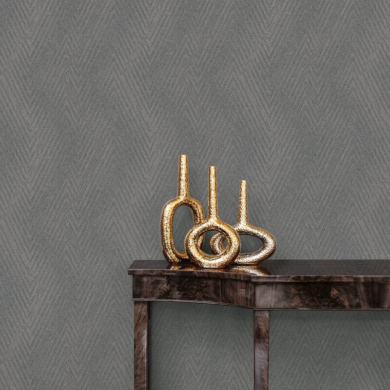 Galerie Wallcoverings Utopia Collection Herringbone Weave Matte Finish Vinyl on Non-woven Wallpaper Roll