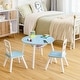 preview thumbnail 22 of 45, Costway Kids Wooden Round Table & 2 Chair Set w/ Center Mesh Storage - See Details