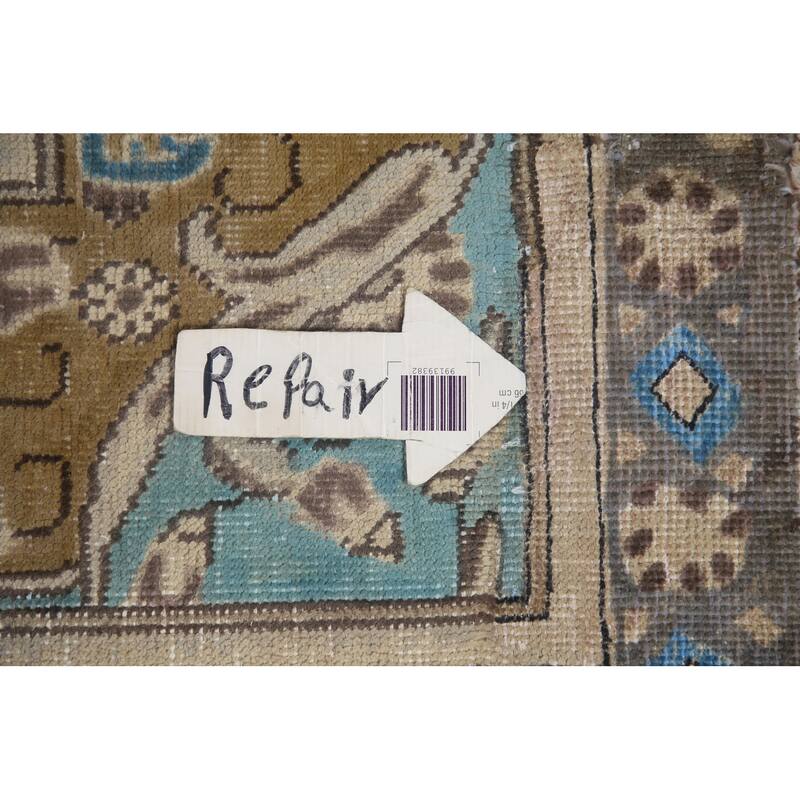 Hand Knotted Oriental 100% Wool Carpet Traditional Medallion Beige & Ivories Tabriz Area Rug - 12' 8'' X 9' 4''