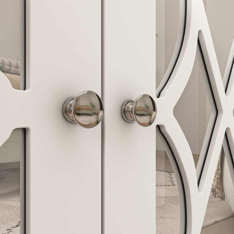 55.1" Accent Storage Cabinet Mirror Sideboard Buffet Cabinet Buffet