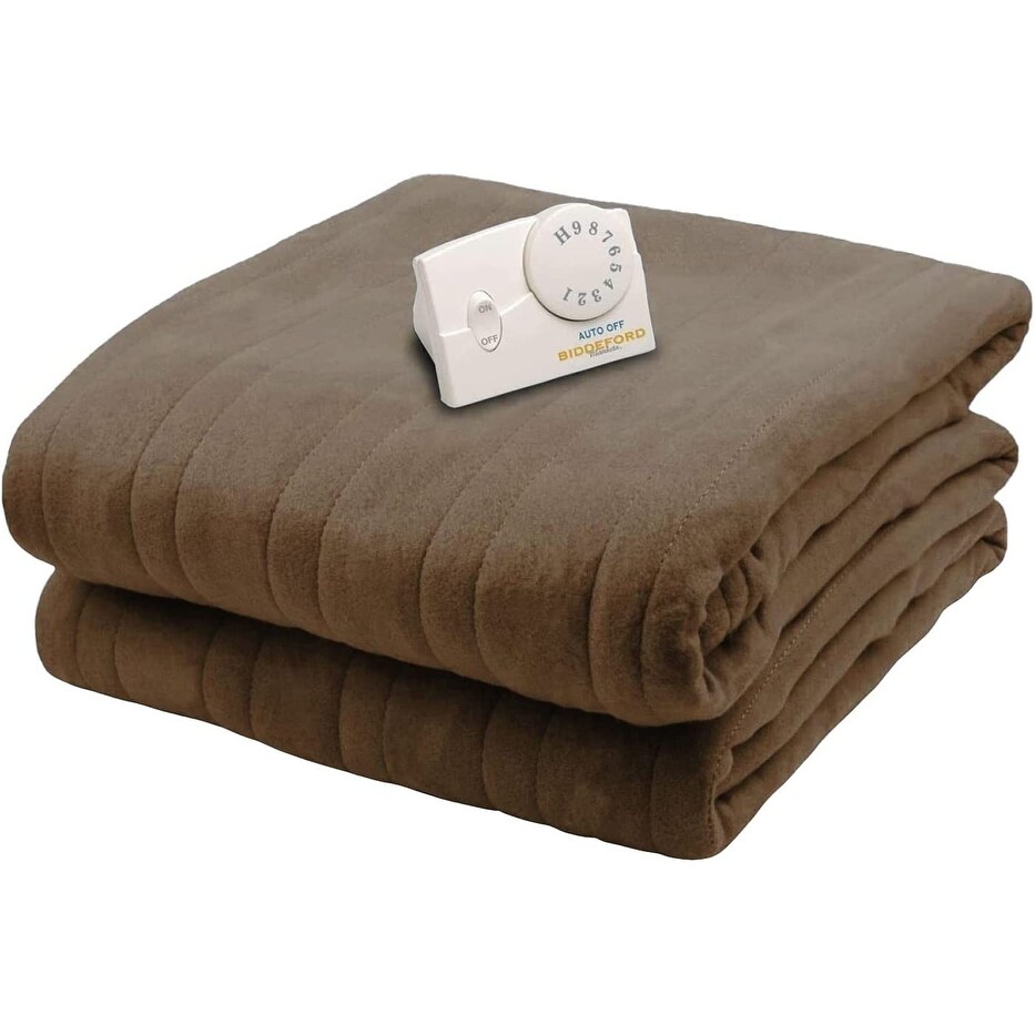 Biddeford Comfort Knit Electric Heated Blanket Twin, Chocolate