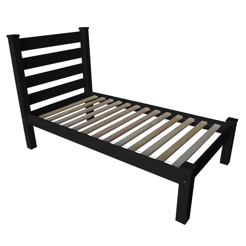 Homestead Unfinished Solid Pine Twin Platform Bed - BLACK