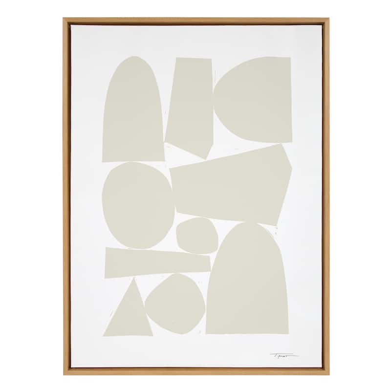 Kate and Laurel Sylvie II Neutral Framed Canvas by Statement Goods - 28x38 - Plastic - Natural