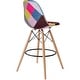 preview thumbnail 57 of 57, Counter Stool With Back Plastic Molded Wooden Eiffel Base For Kitchen Island Hotel Work High Chair