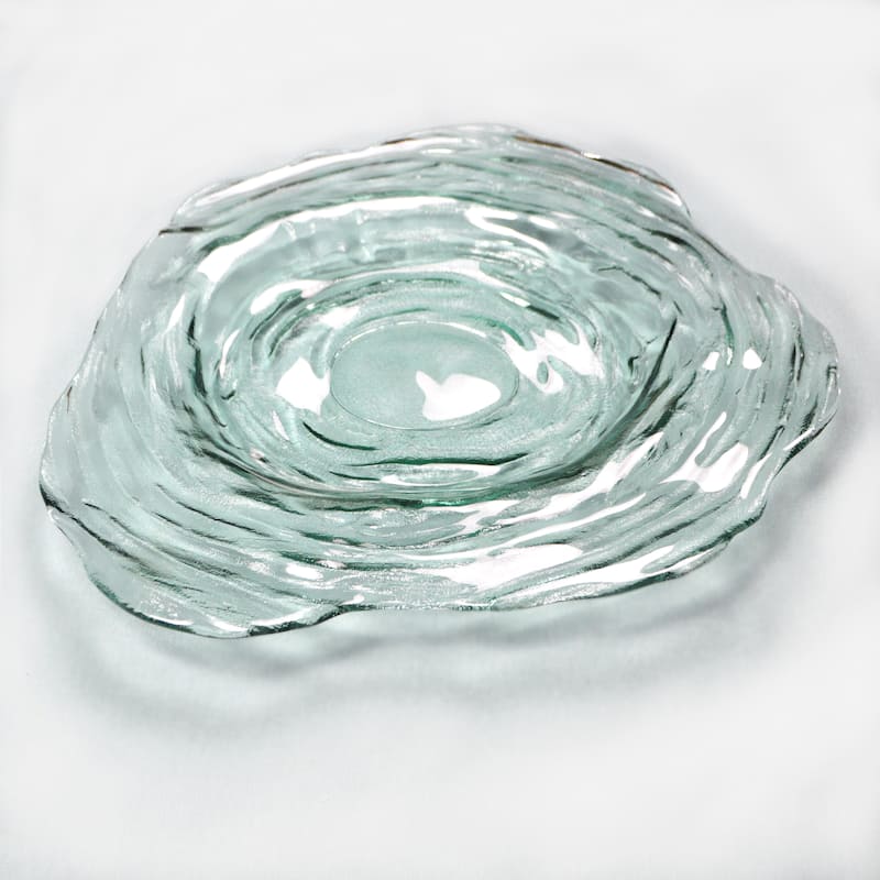 Euro Ceramica Essential Tornado Glass 18" Serving Platter - Made in Spain - 18.11 in. x 18.11 in. x 1.57 in.