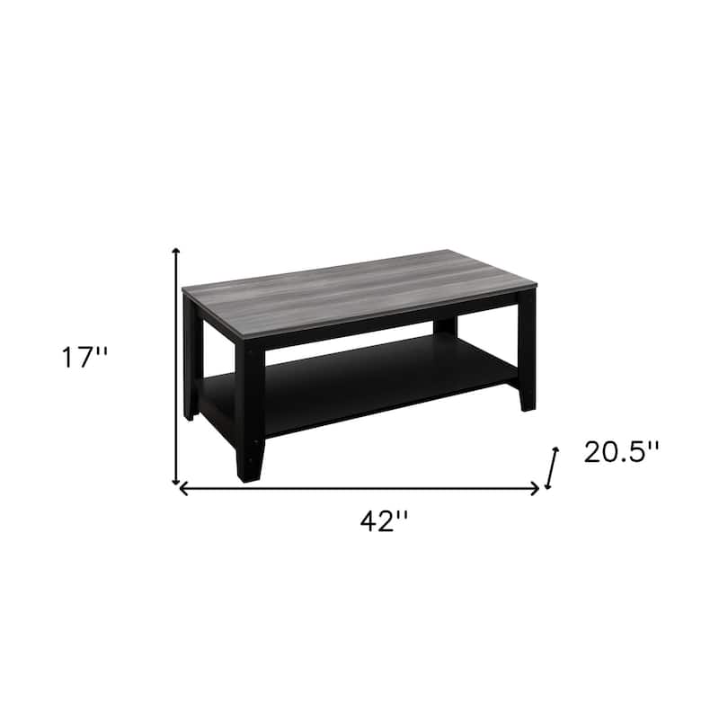 HomeRoots Black Grey Top Table Set 3Pcs Set - 42 x 20.5 x 17