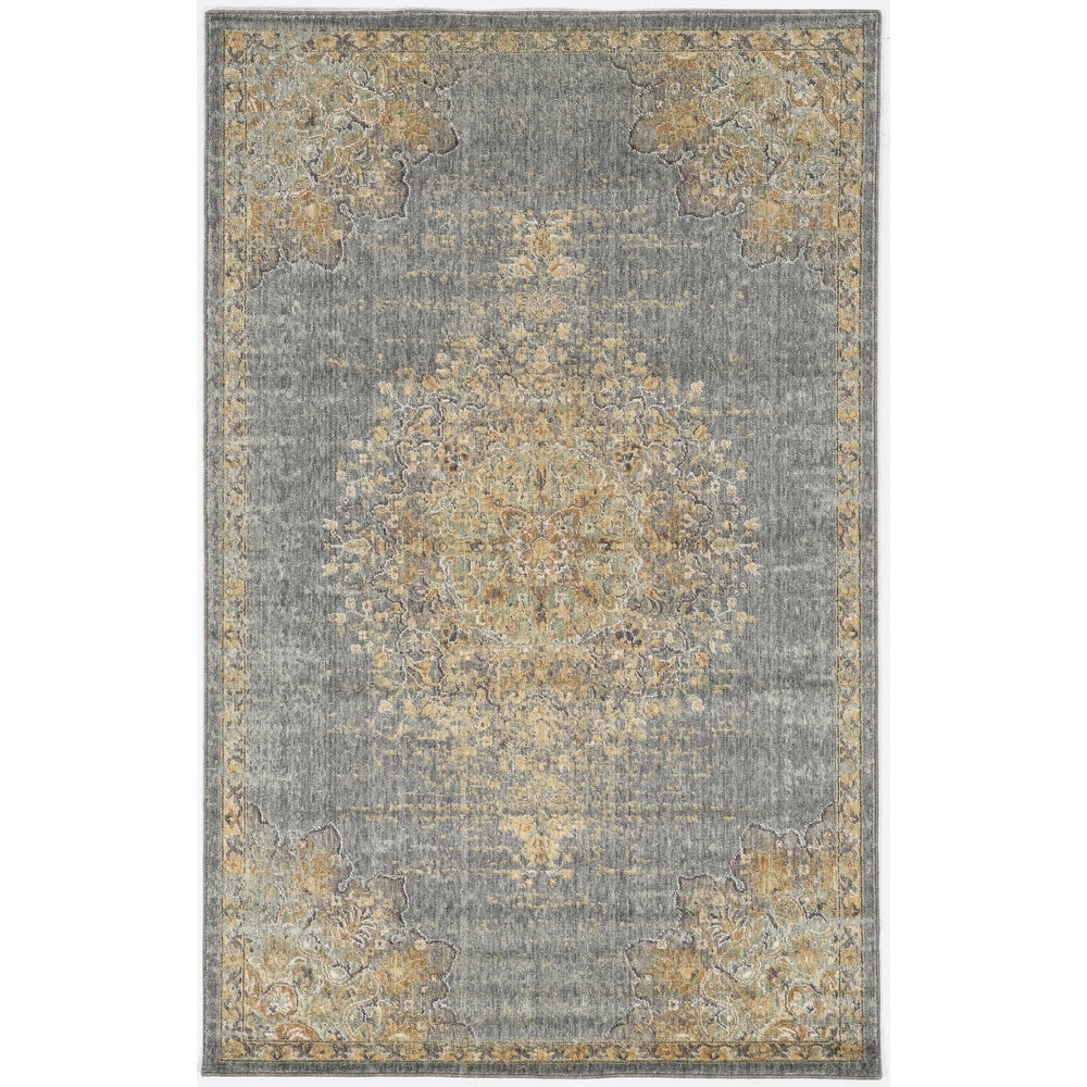 Gracewood Hollow Wool Vintage Medallian Oriental Area Rug