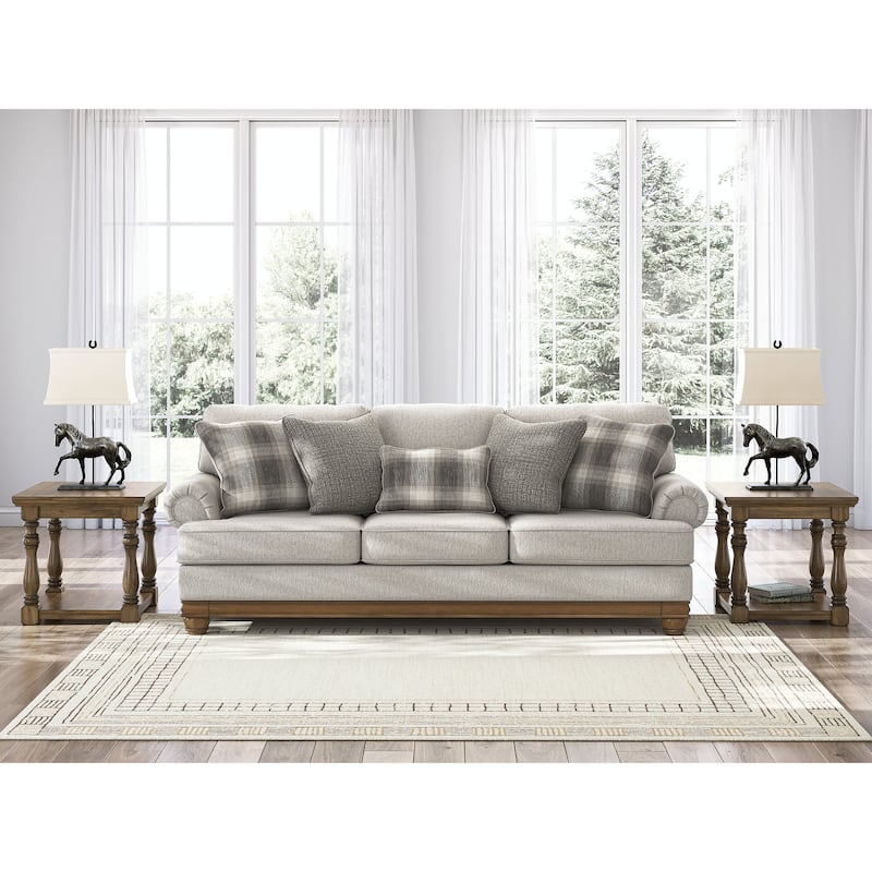 Signature Design by Ashley Meadowview Gray/Brown Sofa - 99"W x 40"D x 41"H