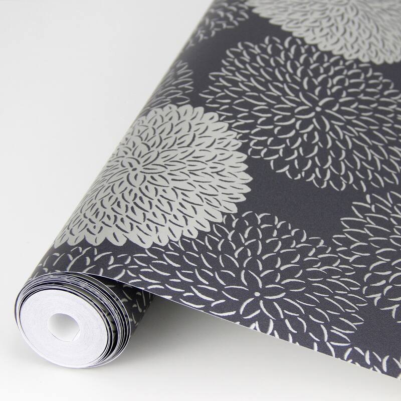 A-Street Prints Blithe Charcoal Floral Wallpaper