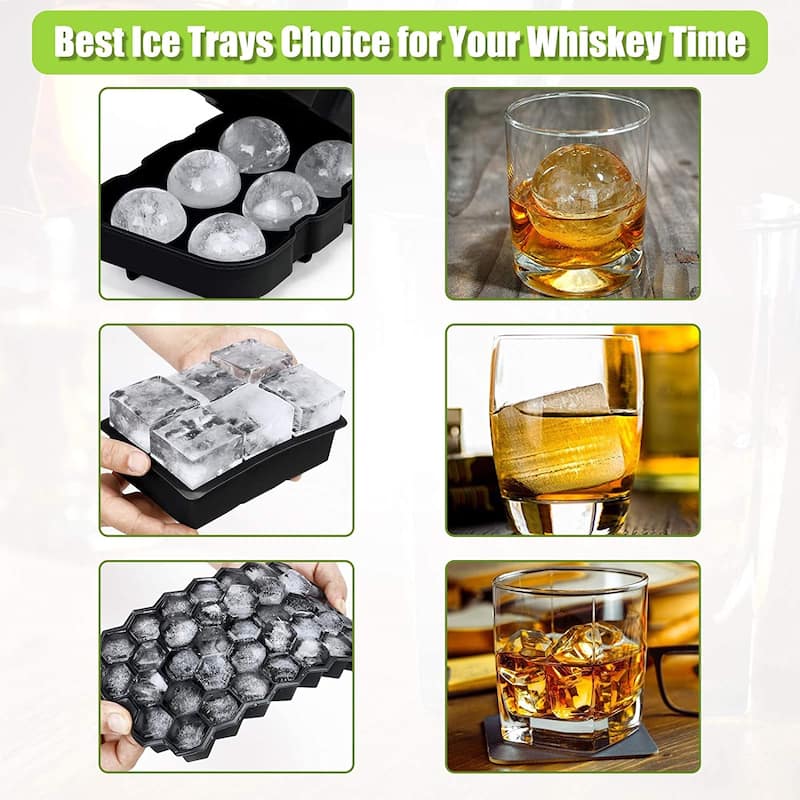 Ice Tray Molds - Ball, Square & Honeycomb - Ball, Square, Honeycomb