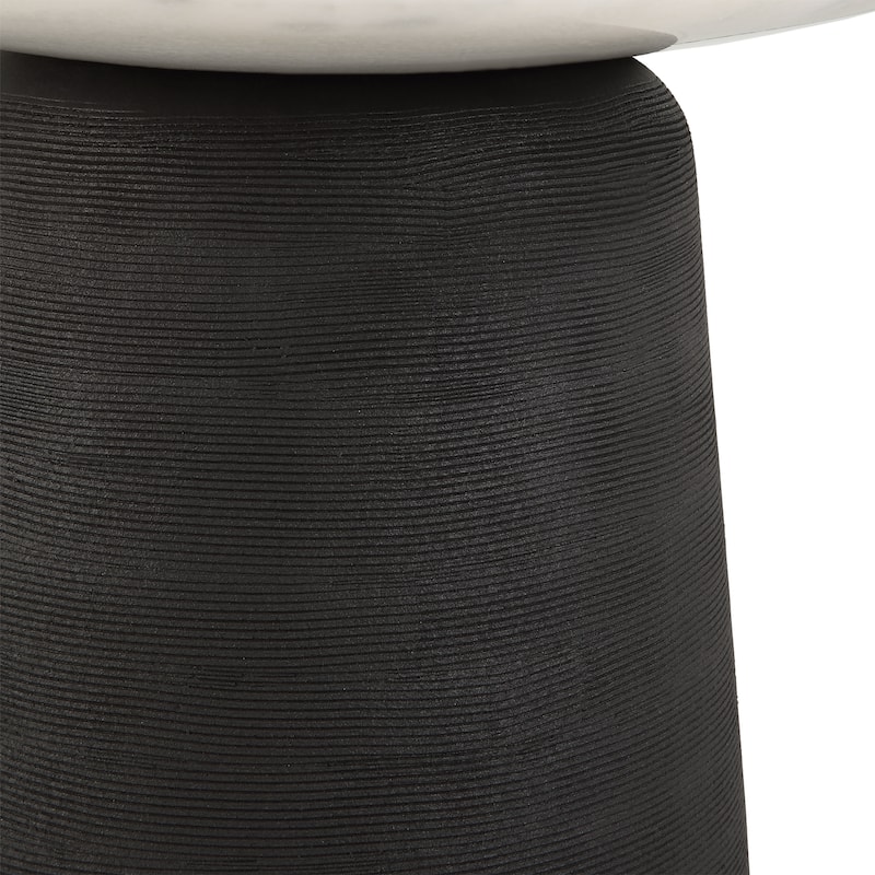 Uttermost Total Eclipse Marble Accent Table - 14"W x 24.7"H x 14"D