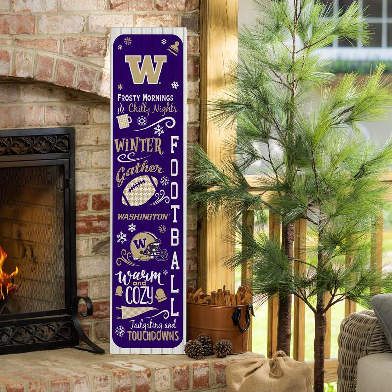 47" Double Sided Seasonal Porch Leaner, University of Washington - 47" x 11.25" - Winter