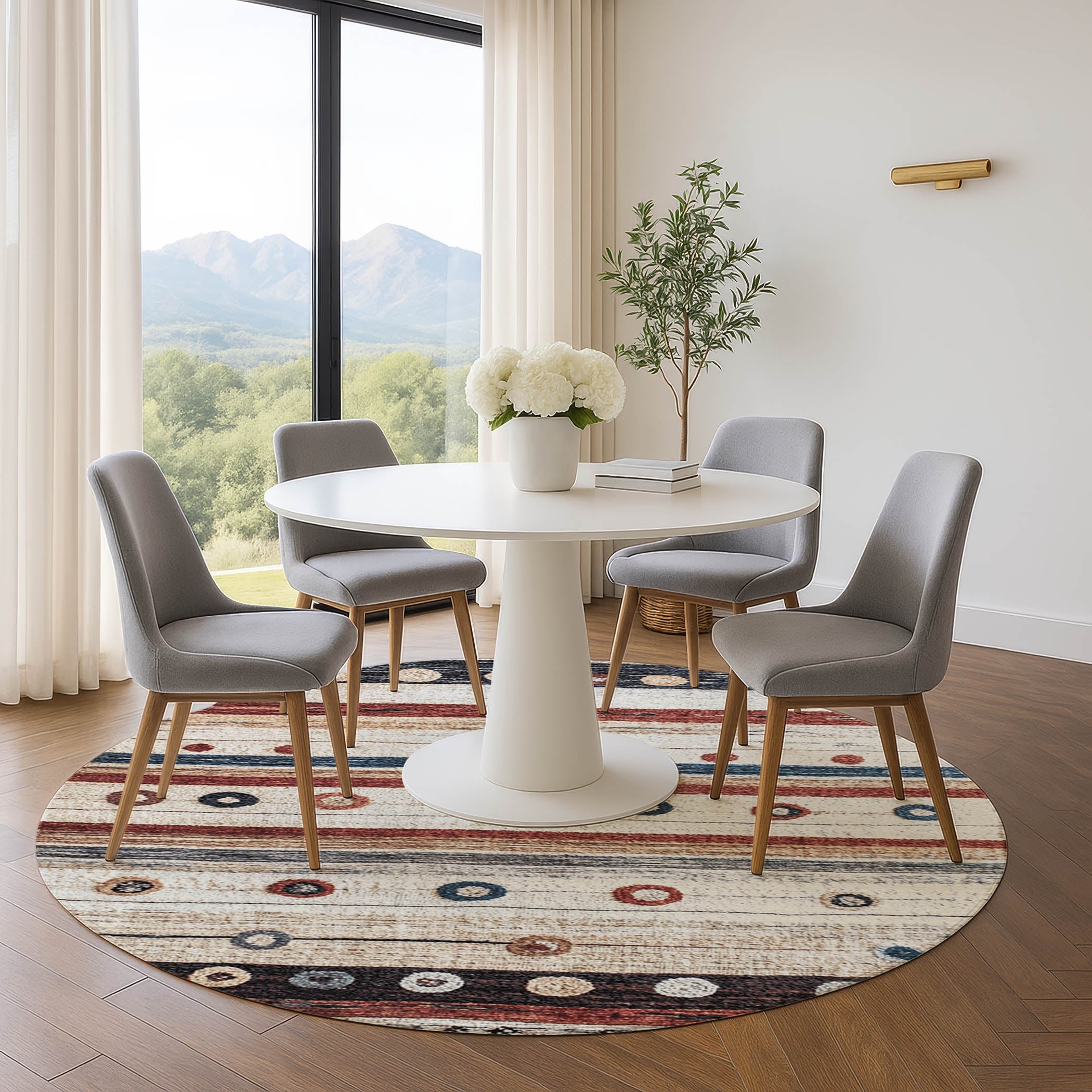 Premium Washable Super Soft Global Stripes Mayfield Rug