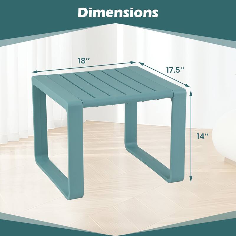 Gymax Outdoor Side Table Set of 2 18'' Weather Resistant Adirondack
