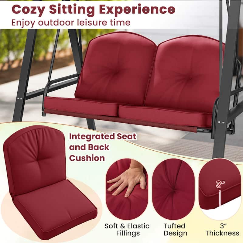 Costway 2-Person Outdoor Porch Swing Swing Loveseat with A-Shaped - See Details