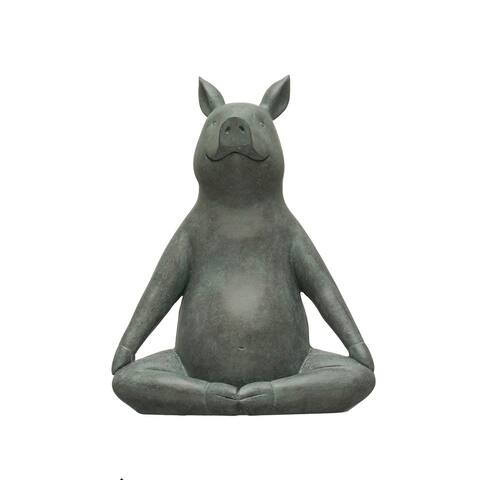 Decorative Yoga Pig - 9.5"L x 5.5"W x 12.4"H