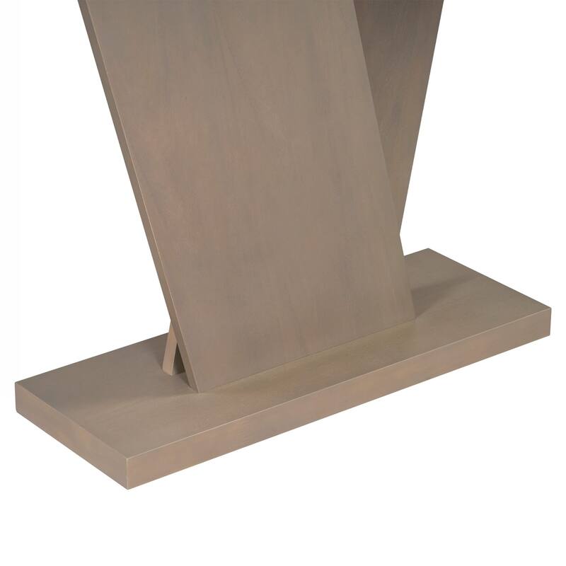 Console Table with Natural Wood Veneer,V-Base Design for Classic Versatility ,Perfect for Displaying Your Favorite Items