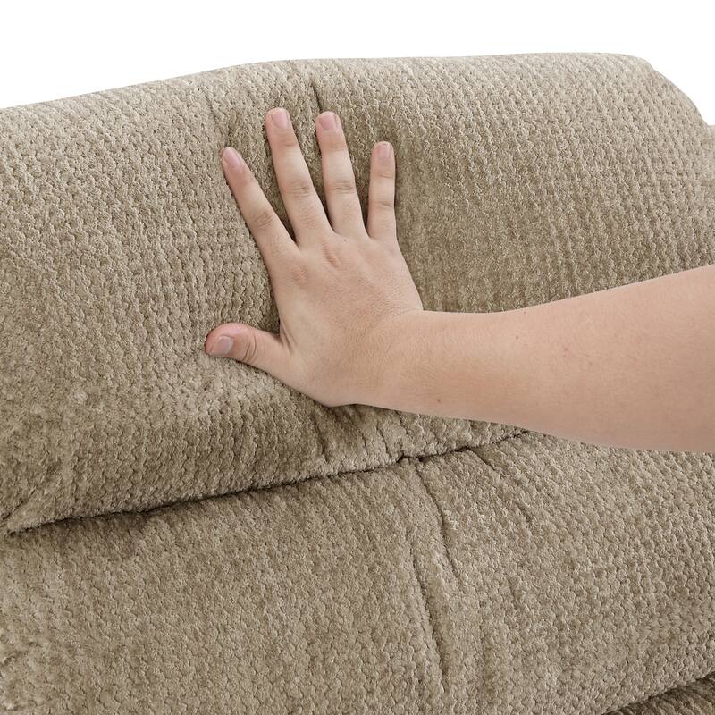 Sofiane 41" Microfiber Swivel Glider Recliner - Pull-Handle Motion