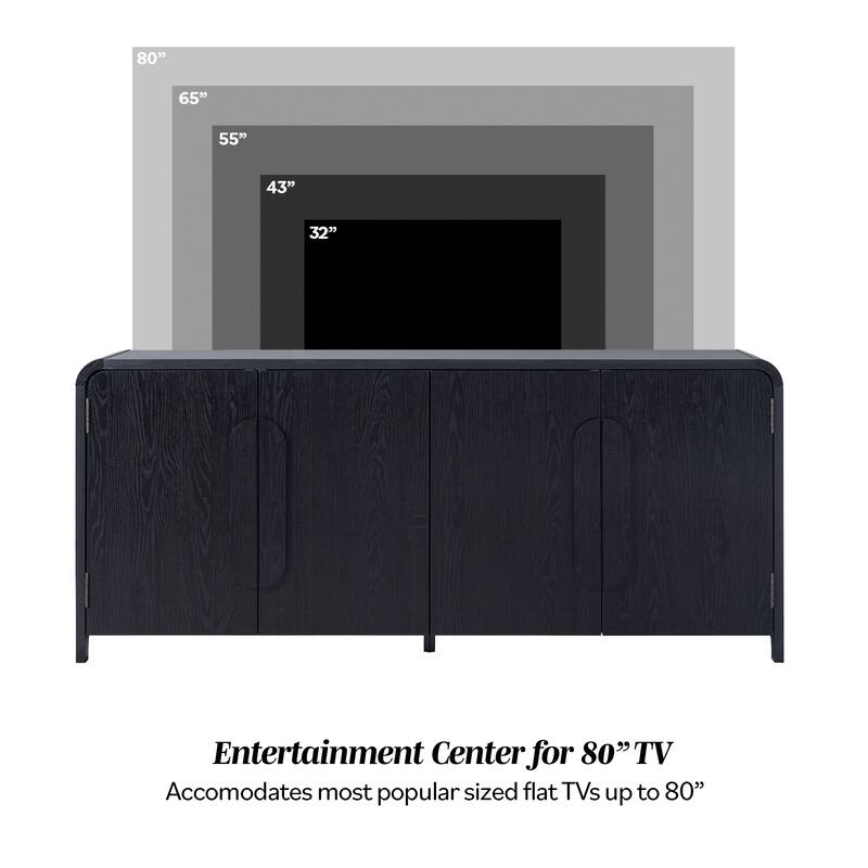 Middlebrook Modern Curved 70-inch Buffet Sideboard and TV Stand