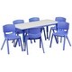 preview thumbnail 1 of 37, 23.625"W x 47.25"L Rectangle Plastic Activity Table Set with 6 Chairs