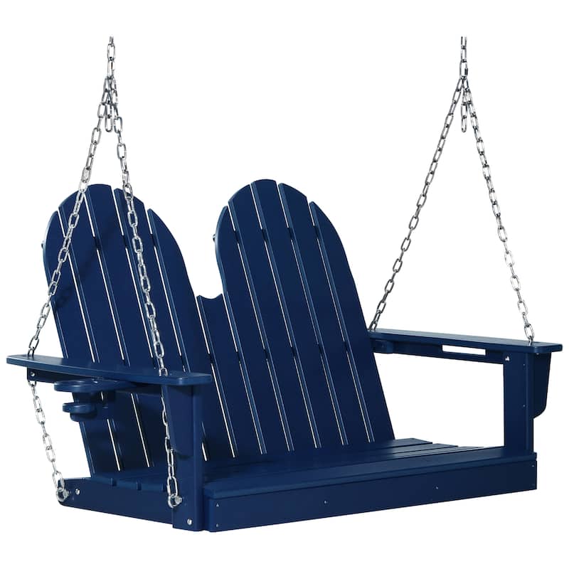 Hanniford Poly Adirondack 50 Inch Porch Swing - Navy Blue