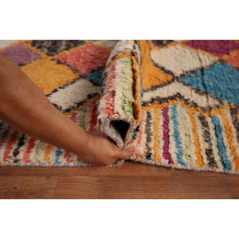Trellis Geometric Moroccan Oriental Area Rug Hand-Knotted Wool Carpet - 8'11" x 12'10"