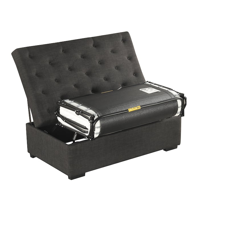 Tufted Sleeper Couch Settee, Ottoman with Folding Sofa Bed, Convertible Ottoman Sleeper with Memory Mattress