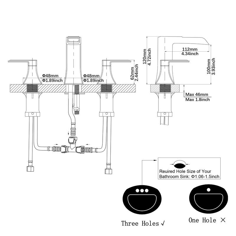 Topcraft Two Handle Waterfall Bathroom Faucet with Pop-Up Drainer