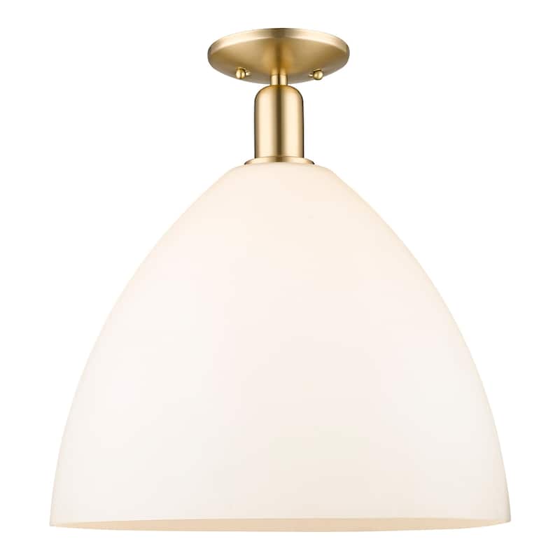 Innovations Lighting 716-1C-19-16 Bristol Semi-Flush Bristol 16" Wide - Champagne Bronze / Matte White