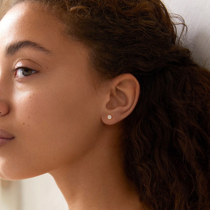 1/3ct TDW Lab-grown Diamond Solitaire Stud Earrings in 10k Gold for Women