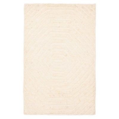 ECARPETGALLERY Hand-knotted Tangier Cream Wool Rug - 2'0 x 3'2