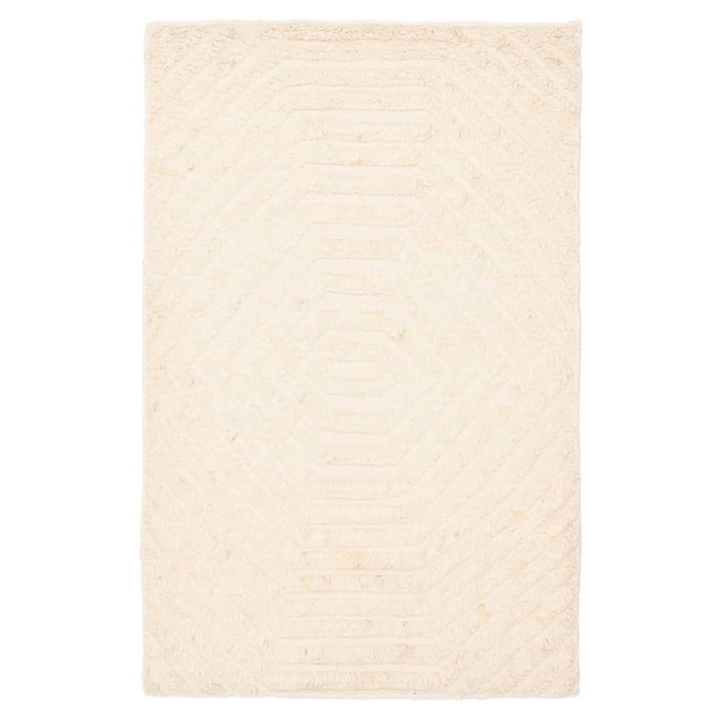 ECARPETGALLERY Hand-knotted Tangier Cream Wool Rug - 2'0 x 3'2