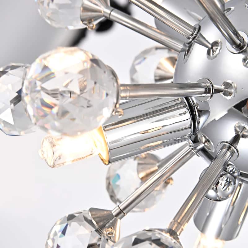 Clara Mini Pendant 6-light Sputnik Clear Crystal Balls Pendant Chandelier