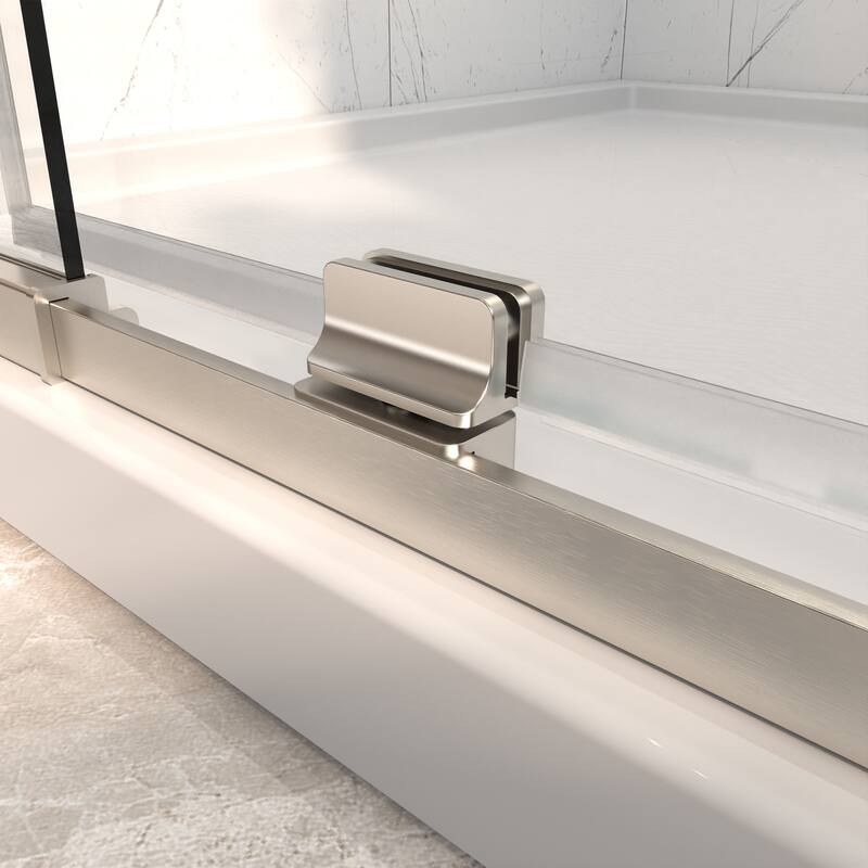 Modland 48"x71" Pivot Swing Semi-Frameless Shower Door with 1/4" Tempered Clear Glass