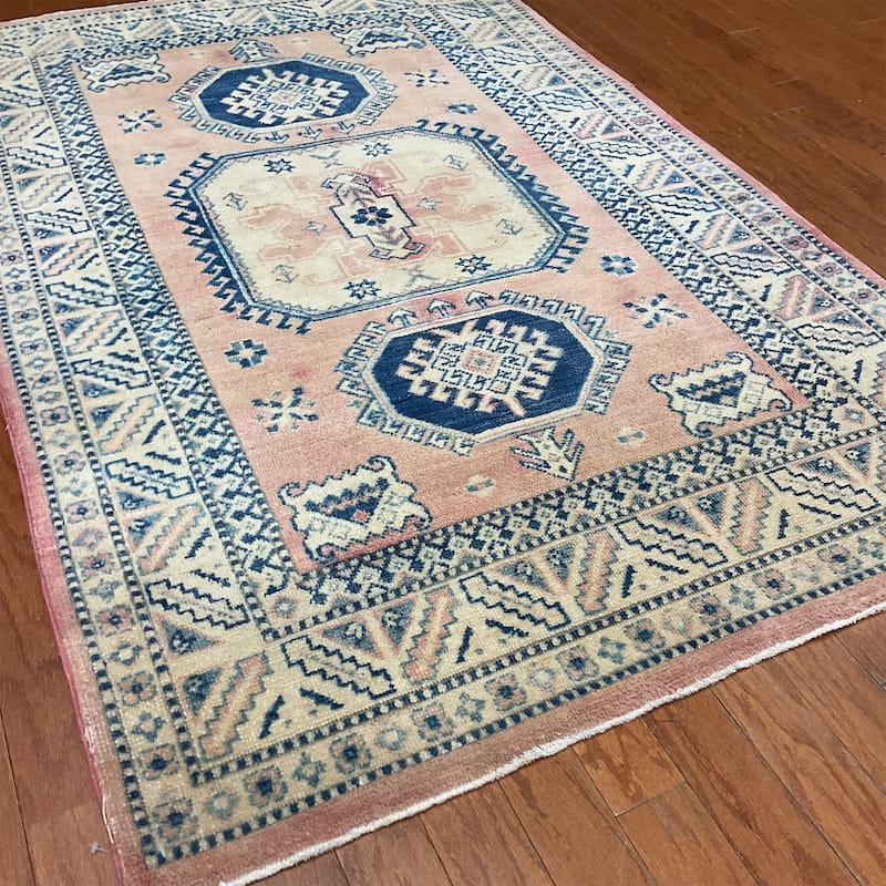 HERAT ORIENTAL Handmade Kazak Wool Rug - 3'11" x 5'11"