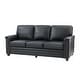 preview thumbnail 2 of 44, Rita Living Room 3-Seat Genuine Leather Sofa with Solid Wood Legs and Nailhead