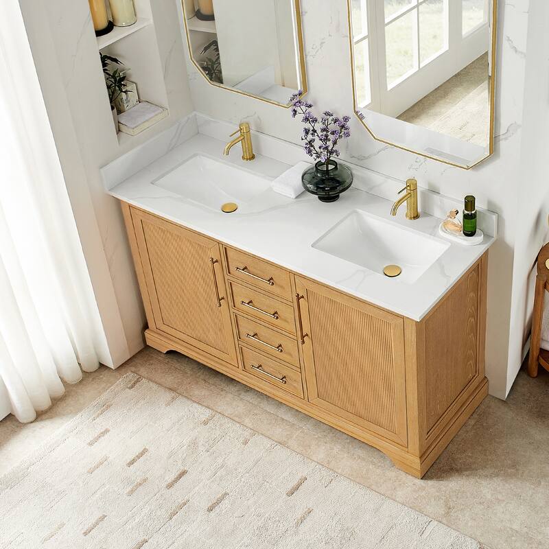Tokyo Bath Vanity with Quartz Stone Top without Mirror
