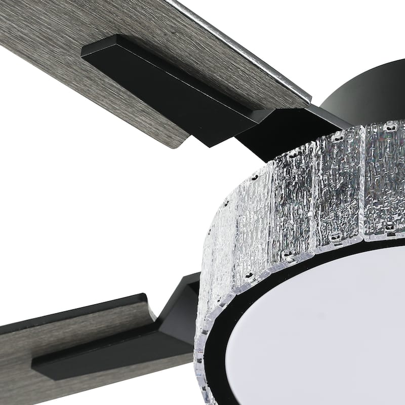 Moasis 52 Inch 5-Blade Crystal Chandelier Ceiling Fans with Lights and Remote Control - 52 Inches