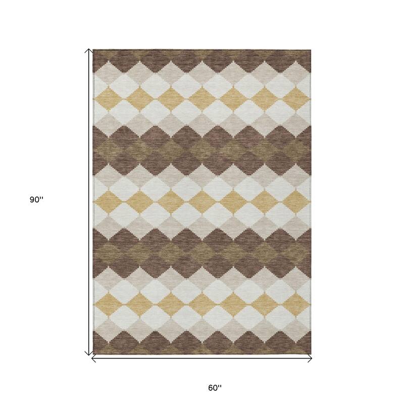 HomeRoots Geometric Transitional Rectangle Outdoor Rug