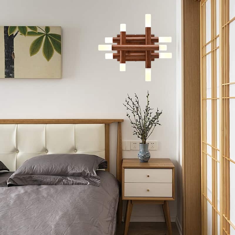 Bella Depot Wall Light Farmhouse Dimmable LED Sconce with Remote 13" x12"