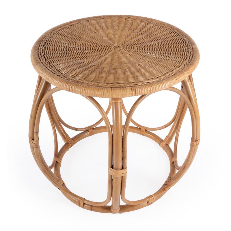 Savannah Woven Rattan Round End Table