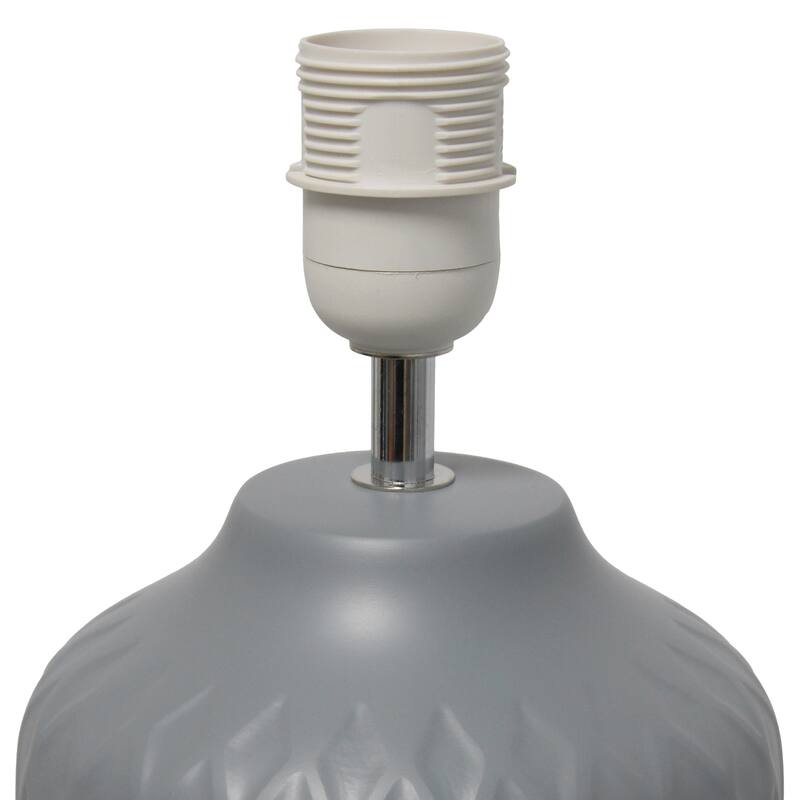 Chevron Table Lamp with Drum Shade - 17.25" - Gray