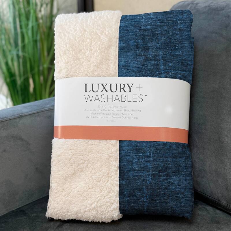 Premium Machine Washable Abstract Ombre Sherpa Throw Blanket