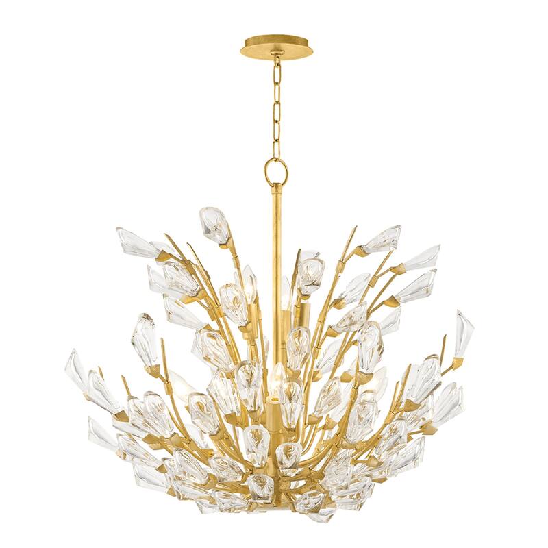 Hudson Valley Lighting Tulip 9 Light 28" Wide Crystal Chandelier - Gold Leaf