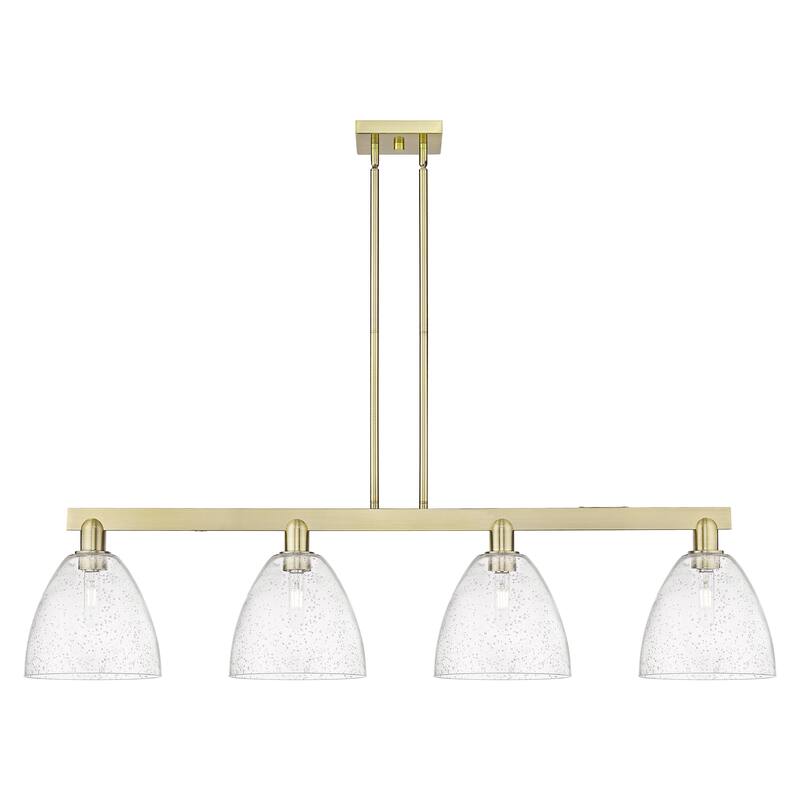 Innovations Lighting Endless Possibilities Arcadia - Bristol - 4 Light 52" Stem Hung Island Light - Antique Brass/Seedy